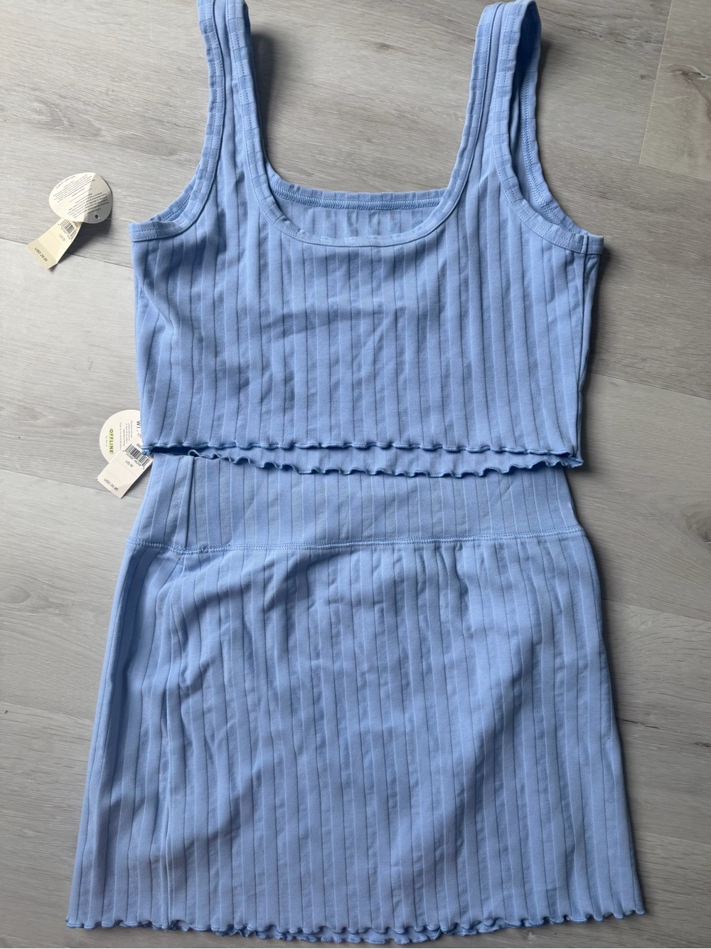 Aerie offline Ribbed Light Blue Tank and Skirt Set - Women - Picture 6 of 6